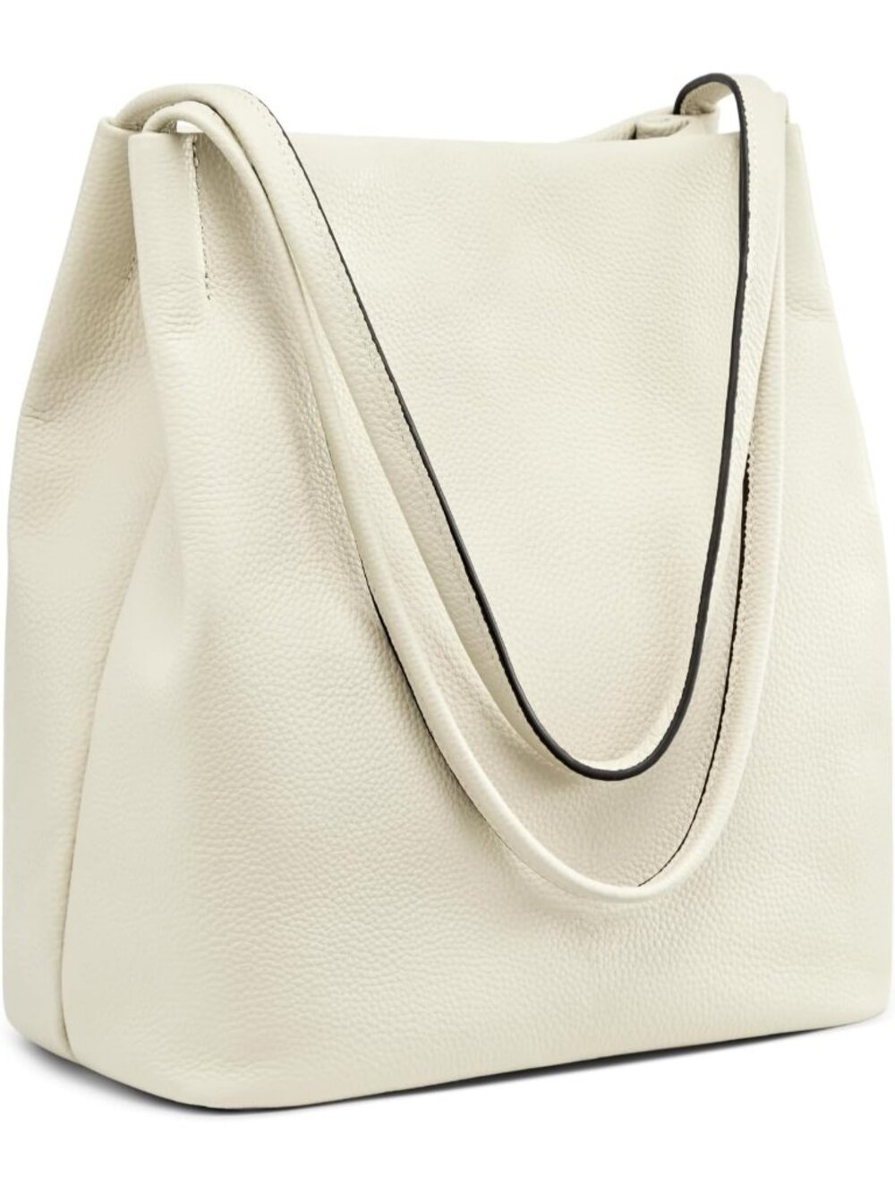 Women's Beige Soft Genuine Leather Totes Purses with Top Magnetic Snap Closure